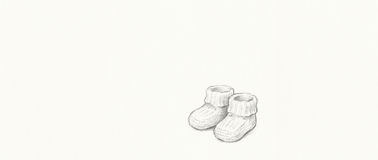 A sketch of baby booties.