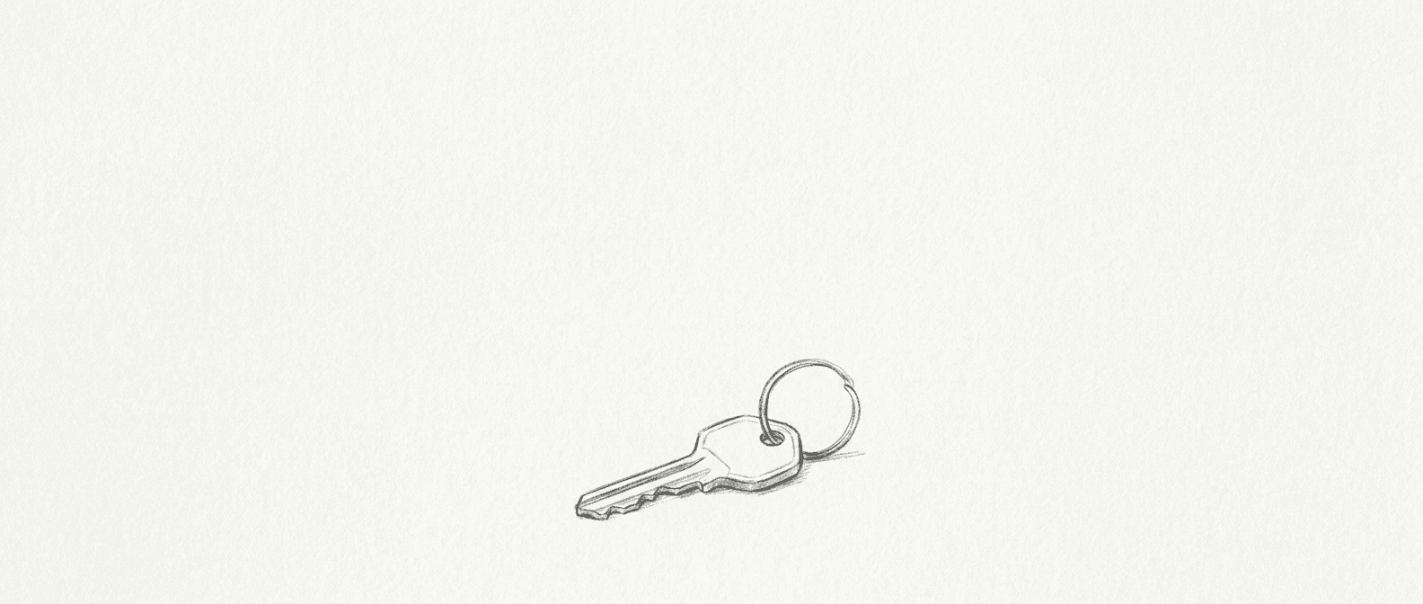 A sketch of a house key.