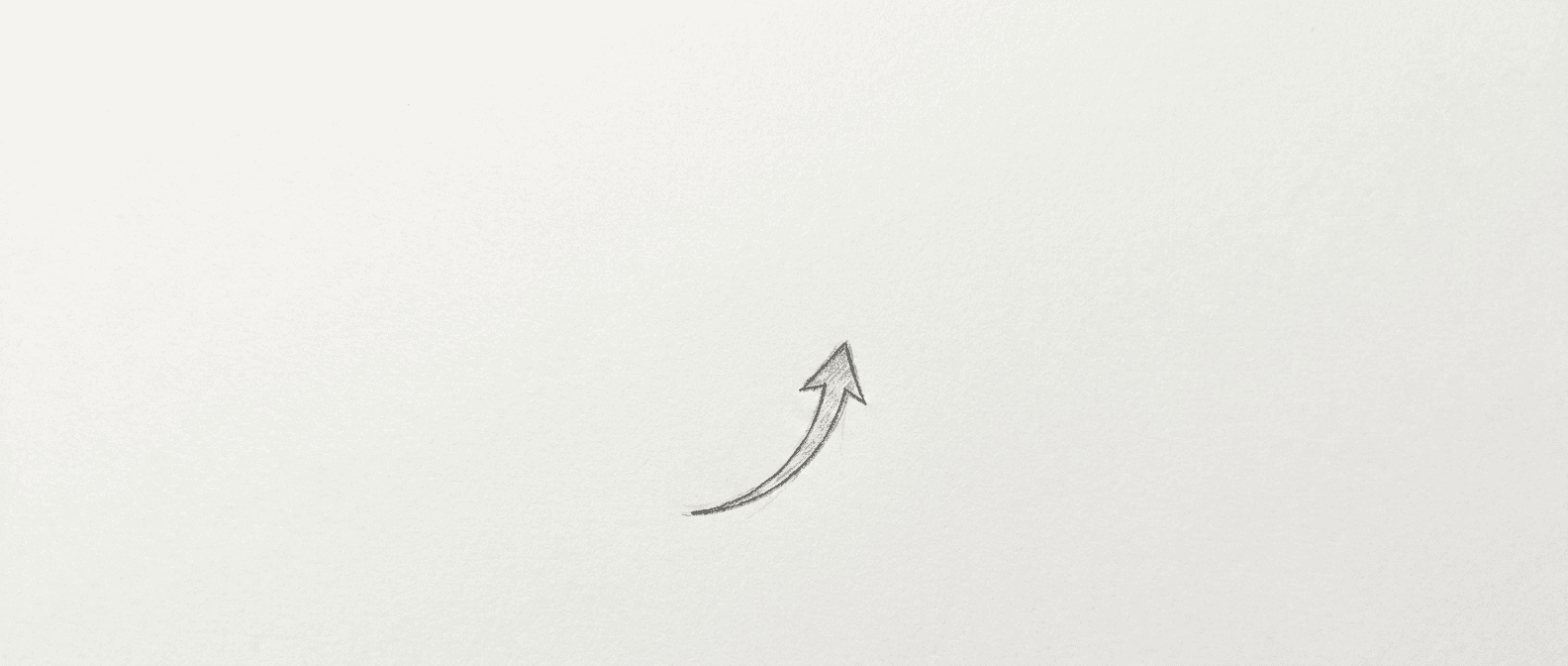 A sketch of an upward arrow.